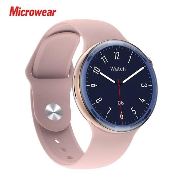 Smartwatch W8P W28 Pro Redondo Serie 8 Com NFC Comando de Voz - Rosa - Imagem 2