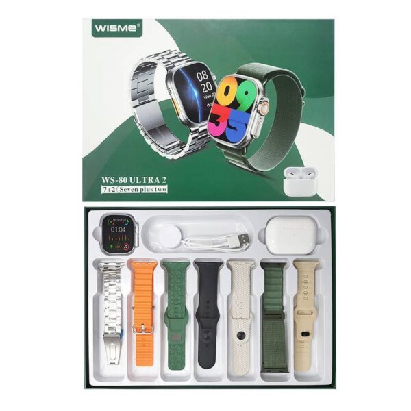 WS80 ULTRA 2 | +Fone bluetooth | Kit 7 pulseiras | Toque duplo | Segunda geração - Imagem 5
