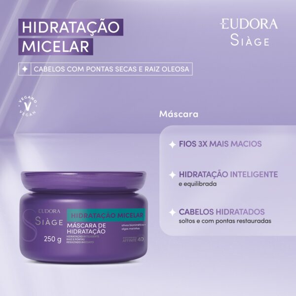 Máscara Capilar Siàge Hidratação Micelar 250g - Imagem 2