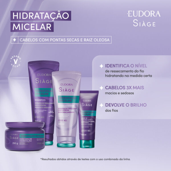 Máscara Capilar Siàge Hidratação Micelar 250g - Imagem 6