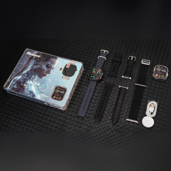 Smartwatch Ultra 3 Ai 5G 2/16GB Amoled Com Chip Android Camera Wifi - Preto