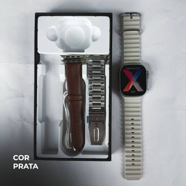 WS-79 ULTRA 2 | Kit 3 pulseiras | Pulseira de Couro e Metal | Segunda geração - Imagem 28