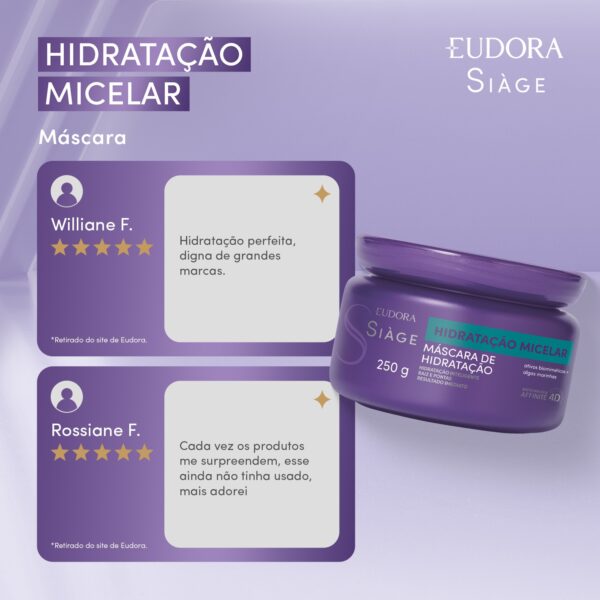 Máscara Capilar Siàge Hidratação Micelar 250g - Imagem 4