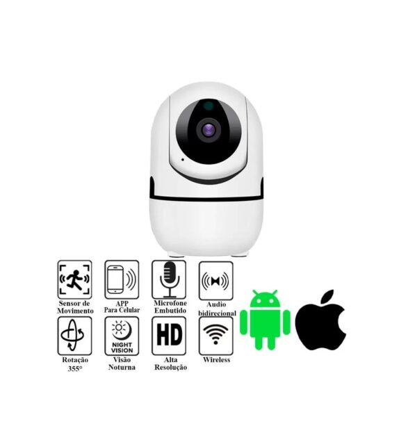 Camera Inteligente Ip Wifi 1080p Giratoria 360 - Imagem 4
