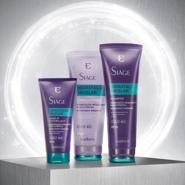 Combo Siàge Hidratação Micelar: Shampoo 250ml + Condicionador 200ml + Leave-In 100ml - Imagem 2