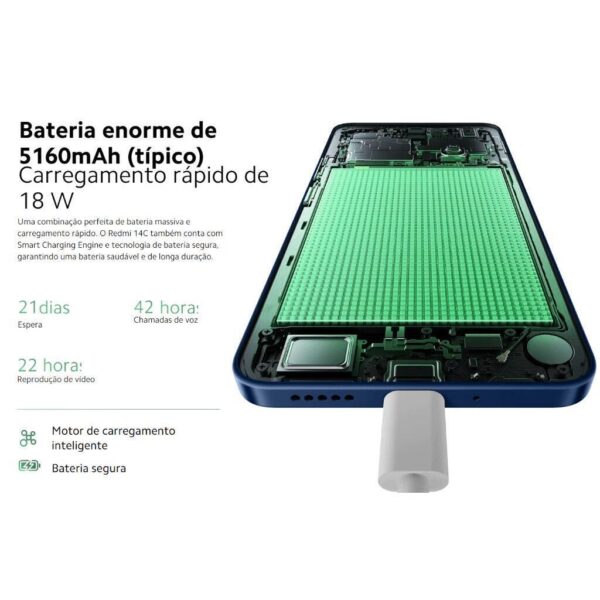 Smartphone Xiaomi Redmi 14C 4/128GB - Preto - Imagem 4