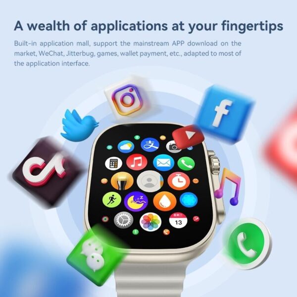Smartwatch Hw Ultra2 4G 2/64gb Android Amoled 2 Cameras Wifi - Branco - Imagem 7