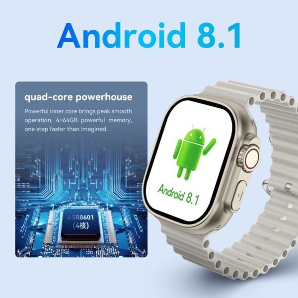 Smartwatch Hw Ultra2 4G 2/64gb Android Amoled 2 Cameras Wifi - Branco - Imagem 3