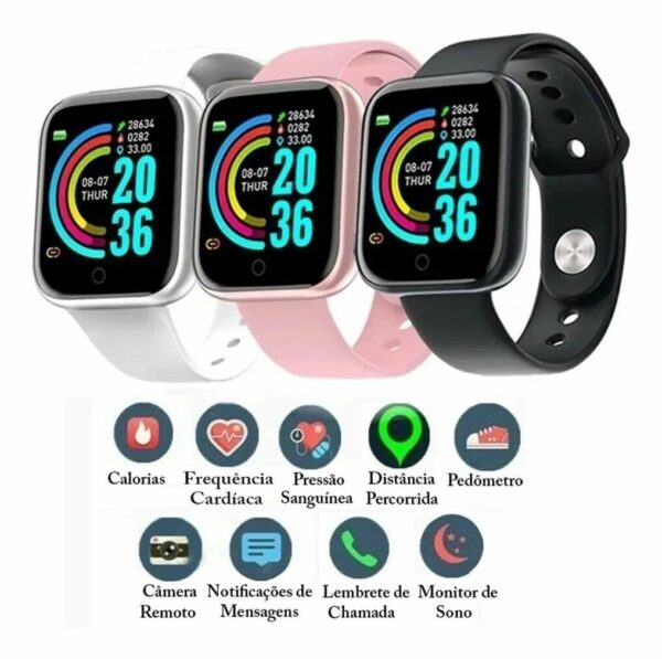Smartwatch D20S Atualização 2024 - Branco - Imagem 3