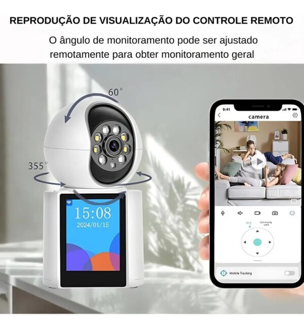 Câmera Wi-Fi Inteligente 4MP Com Tela Integrada e Vídeo Chamada - Imagem 4