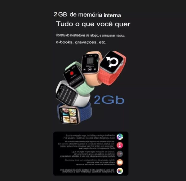 Smartwatch Microwear W10 Pro 46mm Serie 10 2º Geração 2GB Amoled ChatGPT - Prata - Imagem 7
