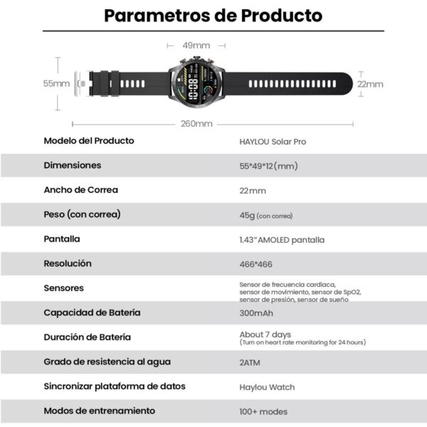 Smartwatch Haylou Solar Pro Amoled A Prova Dagua - Preto - Imagem 7