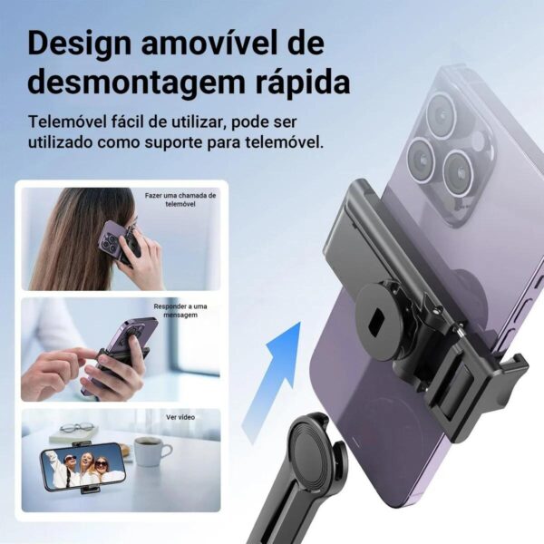 Estabilizador Gimbal de Smartphone 360° Rastreamento Inteligente de Rosto AI Controle Inteligente - Imagem 5