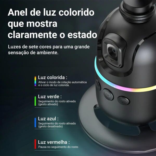 Estabilizador Gimbal de Smartphone 360° Rastreamento Inteligente de Rosto AI Controle Inteligente - Imagem 6