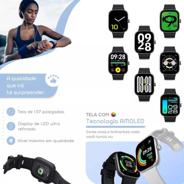 Smartwatch Xiaomi Redmi Watch 4 Amoled GPS A Prova Dagua - Prata - Imagem 6