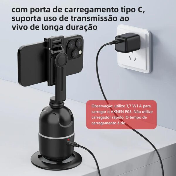 Estabilizador Gimbal de Smartphone 360° Rastreamento Inteligente de Rosto AI Controle Inteligente - Imagem 9