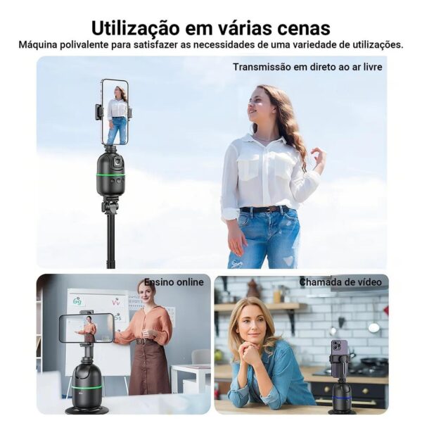 Estabilizador Gimbal de Smartphone 360° Rastreamento Inteligente de Rosto AI Controle Inteligente - Imagem 10