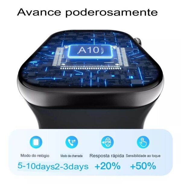 Smartwatch Microwear S10 47mm Serie 10 ChatGPT Lançamento - Prata - Imagem 14