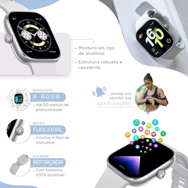 Smartwatch Xiaomi Redmi Watch 4 Amoled GPS A Prova Dagua - Prata - Imagem 2