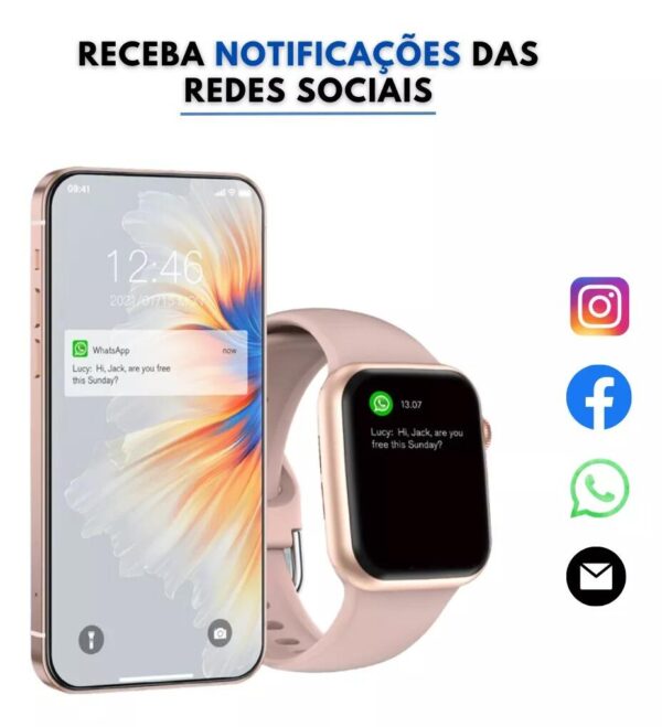 Smartwatch Microwear W10 Mini Pro 42mm Serie 10 2º Geração 2GB Amoled ChatGPT - Prata - Imagem 8