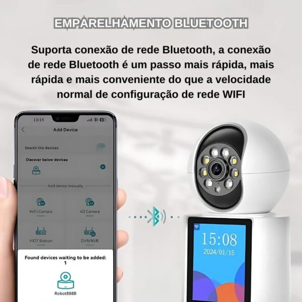 Câmera Wi-Fi Inteligente 4MP Com Tela Integrada e Vídeo Chamada - Imagem 3