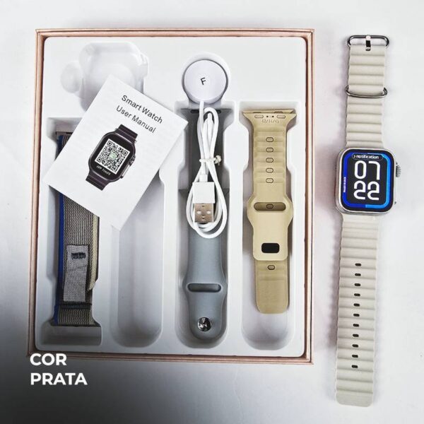 WS26 Ultra 2 mini 44mm | 4 pulseiras | Acabamento premium | Dual touch - Imagem 21