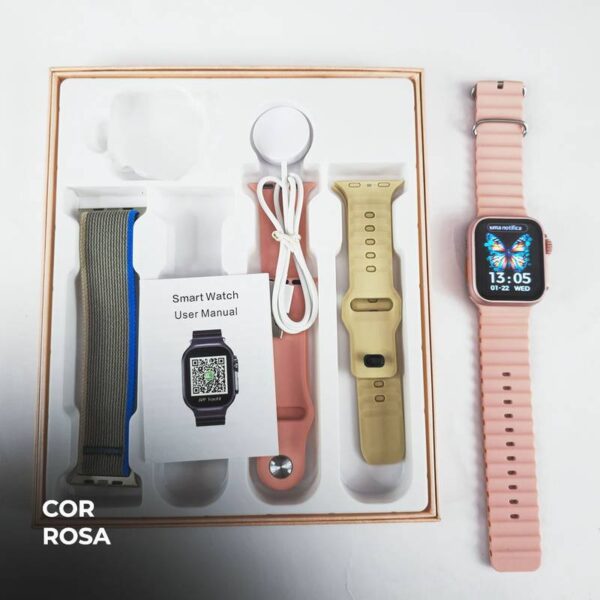 WS26 Ultra 2 mini 44mm | 4 pulseiras | Acabamento premium | Dual touch - Imagem 22