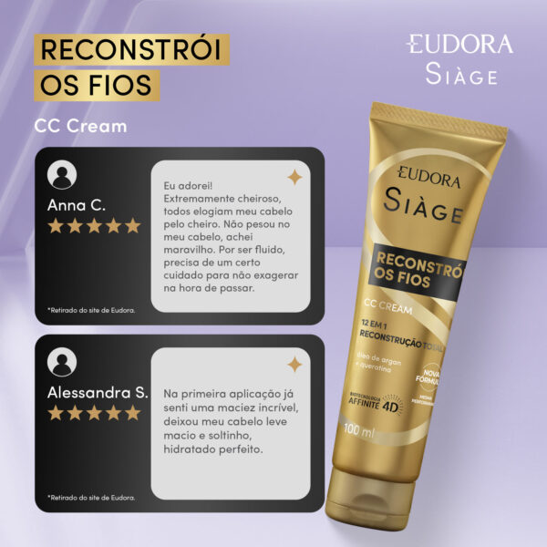 CC Cream Siàge Reconstrói os Fios 100ml - Imagem 4