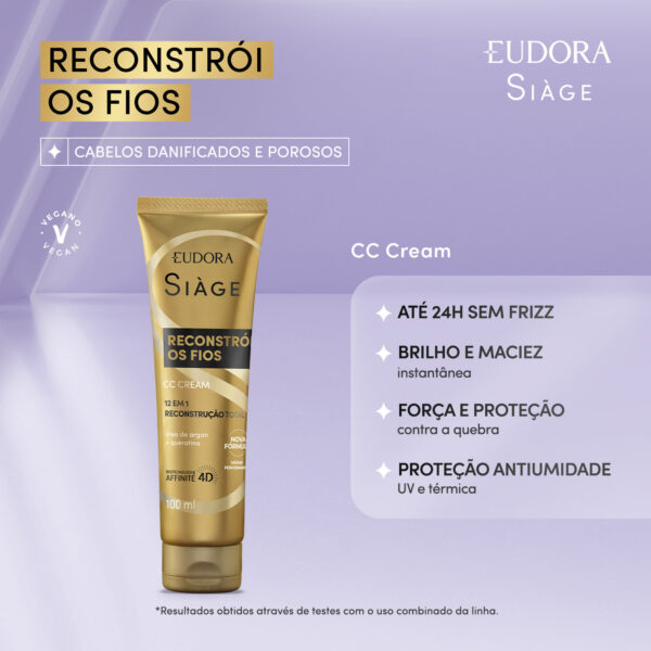 CC Cream Siàge Reconstrói os Fios 100ml - Imagem 2