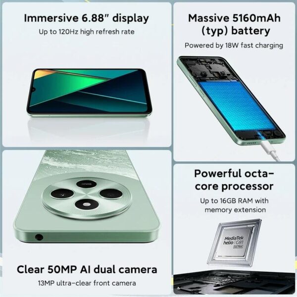 Smartphone Xiaomi Poco C75 8/256gb - Preto - Imagem 2