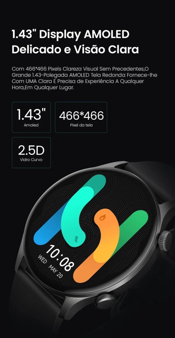 Smartwatch Haylou Solar Plus RT3 Amoled A Prova Dagua - Preto - Imagem 4