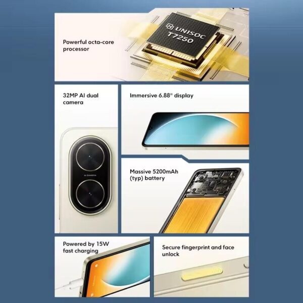Smartphone Xiaomi Poco C71 4/128GB - Gold - Imagem 5