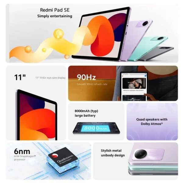 Tablet Xiaomi Redmi Pad Se 8/256gb - Cinza - Imagem 2