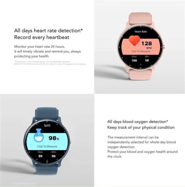 Smartwatch Peje ZW02 Pro A Prova D'água Ameled Pulseira Extra - Azul - Imagem 4